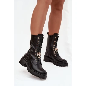 Botky workery dámské s ozdobou – černé Jorayne Botky workery dámské s ozdobou – černé Jorayne