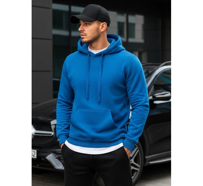Pánská mikina s kapucí modrá Dstreet BX5081