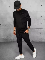 Pánská černá velurová mikina FashionStreet BX5534