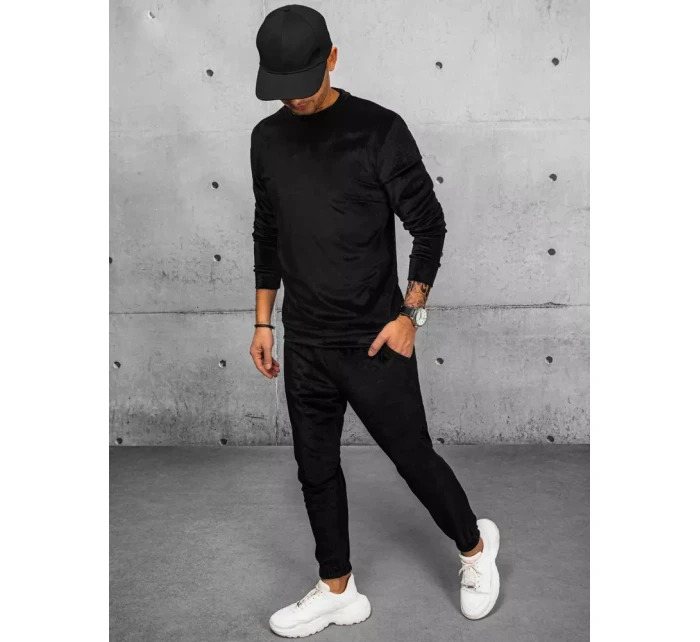 Pánská černá velurová mikina FashionStreet BX5534