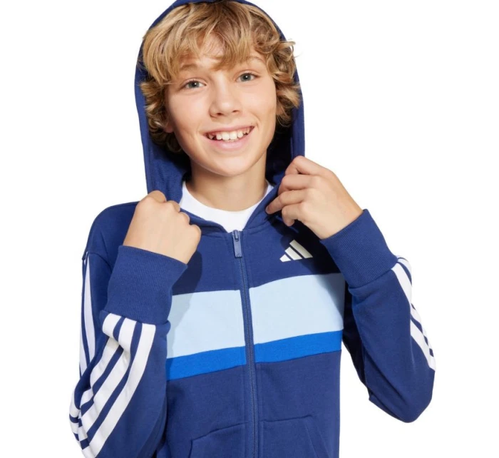 Dětské tepláky adidas Seasonal Essentials Tiberio 3-Stripes French Terry navy blue JI6035 Dětské tepláky adidas Seasonal Essentials Tiberio 3-Stripes French Terry navy blue JI6035