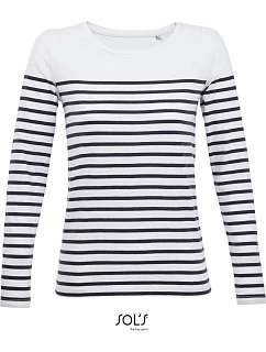 SOL'S Matelot LSL Women Dámské pruhované tričko s dlouhým rukávem 25.3100 white/navy