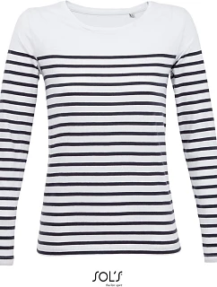 SOL'S LSL Women Dámské pruhované tričko s dlouhým rukávem white/navy model 22521425