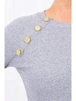 Šaty s ozdobnými knoflíky šedé Šaty s ozdobnými knoflíky šedé