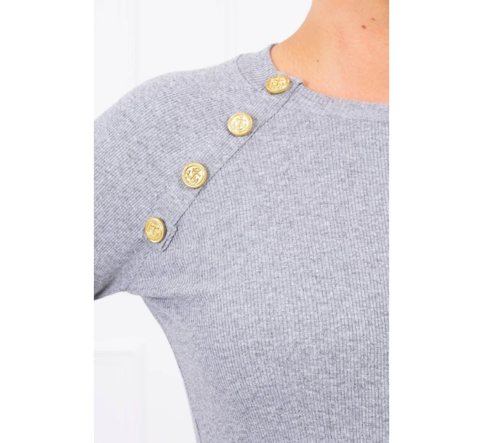 Šaty s ozdobnými knoflíky šedé Šaty s ozdobnými knoflíky šedé