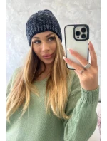 Fleecová čepice Melisa K241 černá+modrá Fleecová čepice Melisa K241 černá+modrá