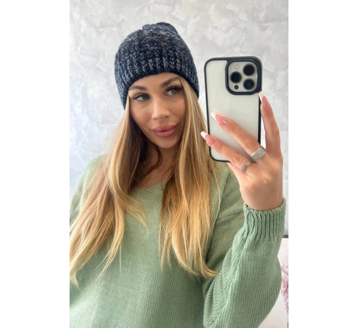 Fleecová čepice Melisa K241 černá+modrá Fleecová čepice Melisa K241 černá+modrá