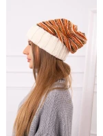 Dámská čepice Feba K330 ecru+red Dámská čepice Feba K330 ecru+red