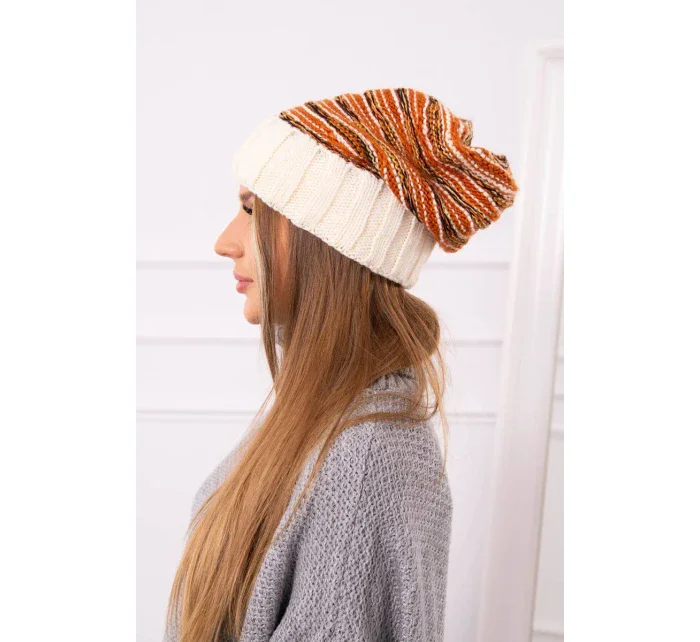 Dámská čepice Feba K330 ecru+red Dámská čepice Feba K330 ecru+red