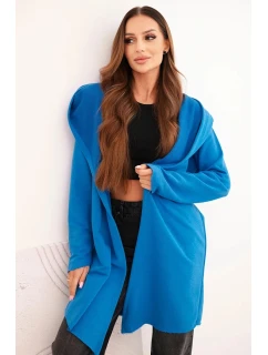 Dámská bavlněná bunda s kapucí a prodlouženým předním dílem model 21472047 - K-Fashion