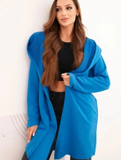 Dámská bavlněná bunda s kapucí a prodlouženým předním dílem model 21472047 - K-Fashion