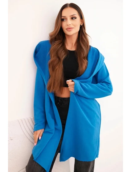 Dámská bavlněná bunda s kapucí a prodlouženým předním dílem model 21472047 - K-Fashion Dámská bavlněná bunda s kapucí a prodlouženým předním dílem model 21472047 - K-Fashion
