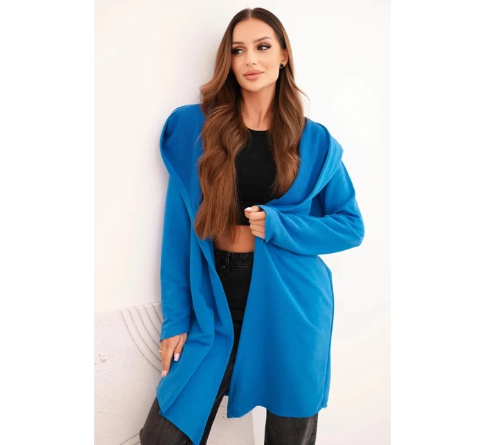 Dámská bavlněná bunda s kapucí a prodlouženým předním dílem model 21472047 - K-Fashion Dámská bavlněná bunda s kapucí a prodlouženým předním dílem model 21472047 - K-Fashion