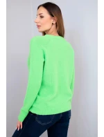 Dámský svetr z baby alpaky s dlouhým rukávem neonově zelený
