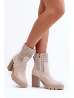 Dámské Ažurové Boty Světle Béžové Lewski model 21636581 - Boto
