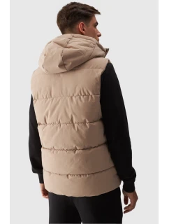 Pánský Péřový Bezrukávník S Kapucí Béžový 4FWAW24TVJAM144-83S