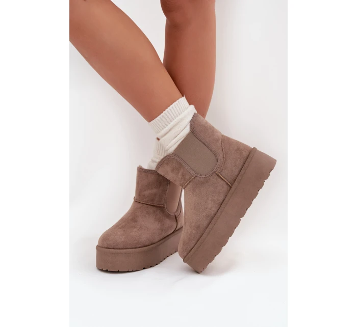 Dámské Sněhule S Elastickou Vsadkou Khaki Kiora