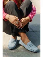 Dámské mokasíny z broušené kůže Big Star – modré Dámské mokasíny z broušené kůže Big Star – modré