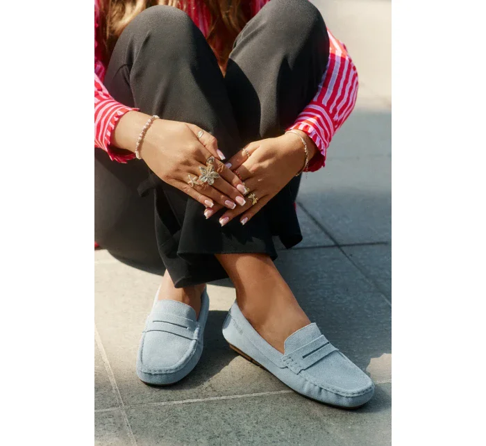 Dámské mokasíny z broušené kůže Big Star – modré Dámské mokasíny z broušené kůže Big Star – modré