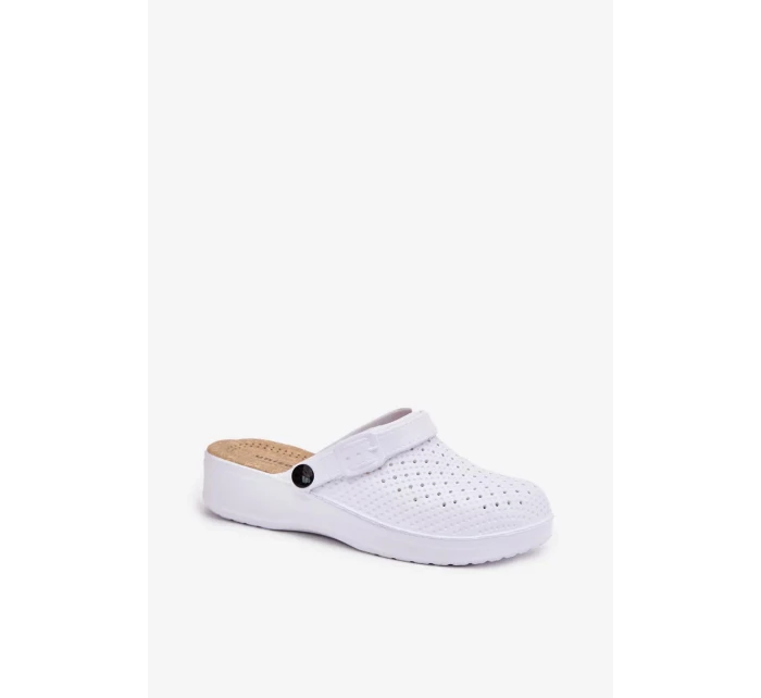 Dámské pěnové pantofle typu clogs Faylina – bílé