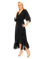 Lehké dámské šaty s asymetrickou sukní černé Černá model 15042572 - LULU&#38;LOVE