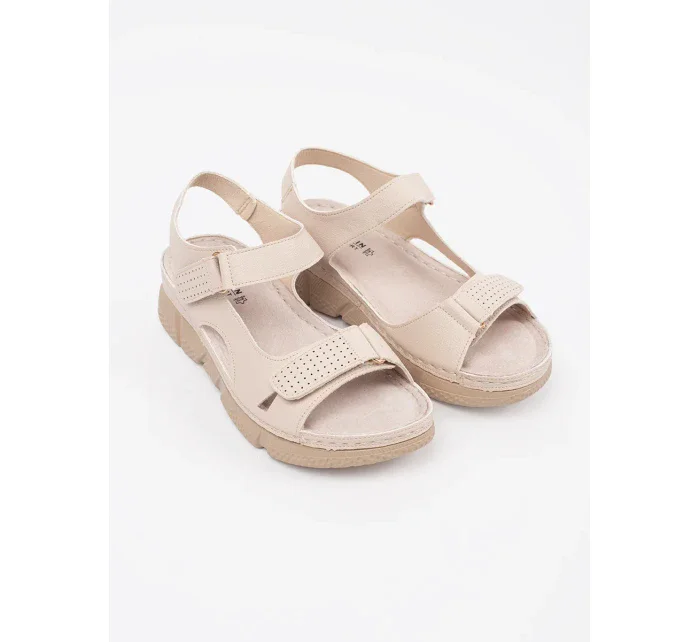 Originální hnědé dámské  sandály bez podpatku