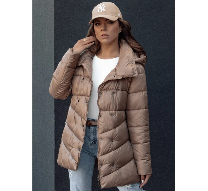 Dámský prošívaný zimní kabát BLOOM camel FashionStreet TY4536