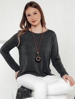 Dámská halenka s přívěskem grafitová Dstreet model 21982003 - FashionStreet