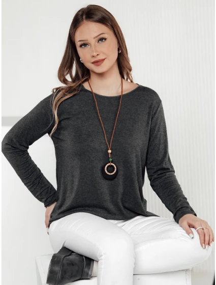 Dámská halenka s přívěskem grafitová Dstreet model 21982003 - FashionStreet