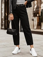 Dámské džíny s vysokým pasem a páskem, střih „balloon fit“, černé, FashionStreet UY3119