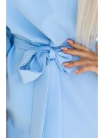 SOFIA Motýlí šaty se zavazováním v pase pastelově model 20916071 - numoco SOFIA Motýlí šaty se zavazováním v pase pastelově model 20916071 - numoco