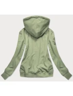 Zelená dámská sportovní mikina s kapucí model 15414639 - Ambitionfly Zelená dámská sportovní mikina s kapucí model 15414639 - Ambitionfly