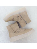 Dámské béžové kožené boty Filippo DBT7162