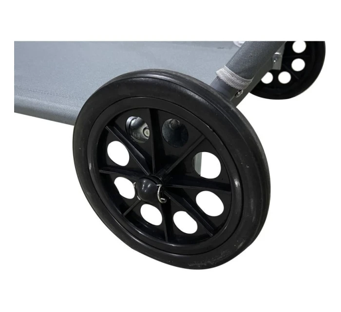 Skládací plážové lehátko se stříškou na kolečkách 116x62x62-90CM šedé Skládací plážové lehátko se stříškou na kolečkách 116x62x62-90CM šedé