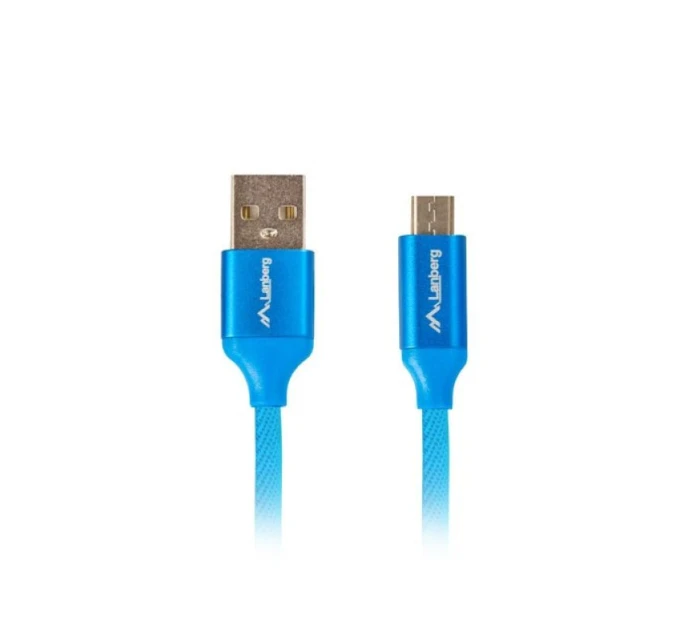 Lanberg Premium Cable CA-USBM-20CU-0018-BL (USB 2.0 - Micro USB typ B ; 1,8 m; barva modrá)