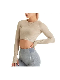 Longsleeve model 22228797 Béžové M/L - GymHero