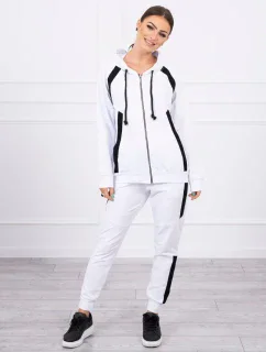 Pruhovaná sportovní souprava bílá