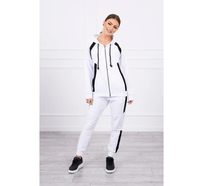 Pruhovaná sportovní souprava bílá