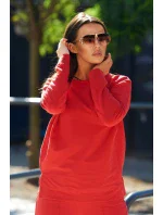 Bavlněný komplet Mikina + Kalhoty s širokými nohavicemi červený Bavlněný komplet Mikina + Kalhoty s širokými nohavicemi červený