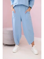 Bavlněná mikina kalhoty set modrý Bavlněná mikina kalhoty set modrý