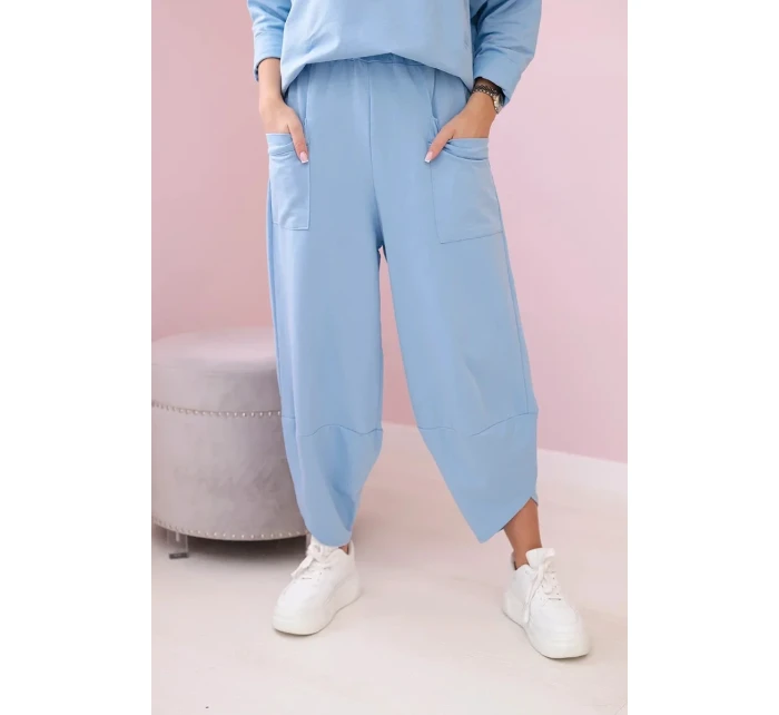 Bavlněná mikina kalhoty set modrý Bavlněná mikina kalhoty set modrý