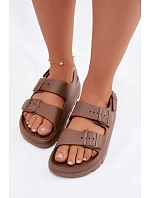 Dámské pěnové sandály na platformě Big Star TT274A035 hnědé Dámské pěnové sandály na platformě Big Star TT274A035 hnědé