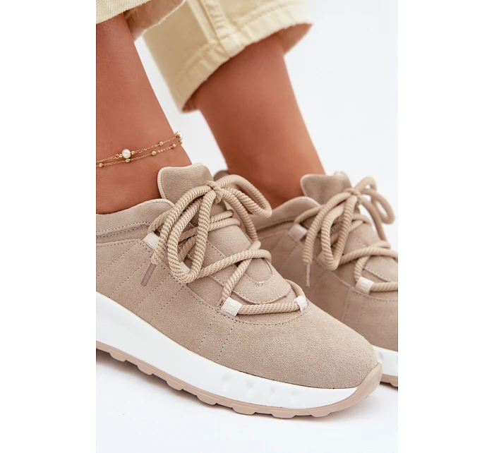 Kožené semišové dámské tenisky model 22069532 - EVENTO Kožené semišové dámské tenisky model 22069532 - EVENTO