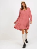 Šaty D73761M30361A tmavě růžové