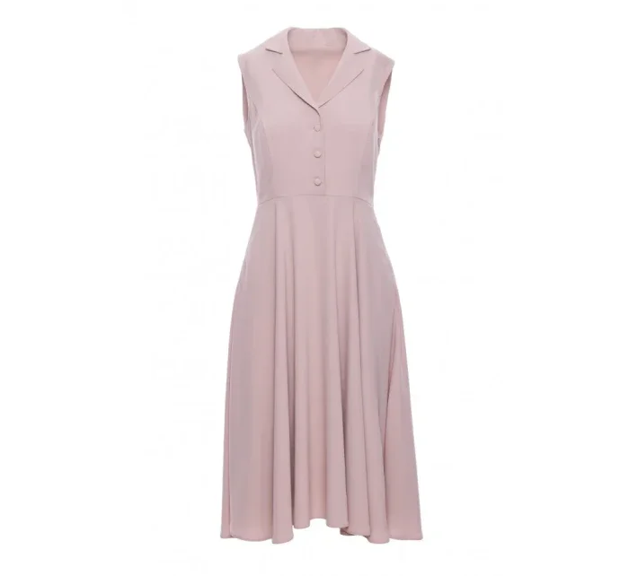 Košilové šaty ve střihu béžové model 21154751 - STYLOVE