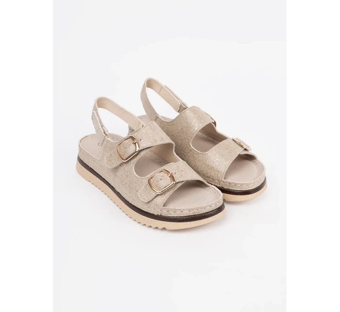 Exkluzívní hnědé dámské  sandály platforma