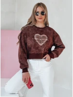 Dámská oversize mikina se srdcem DESSER vínová FashionStreet BY1463