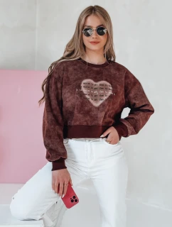Dámská oversize mikina se srdcem DESSER vínová FashionStreet BY1463