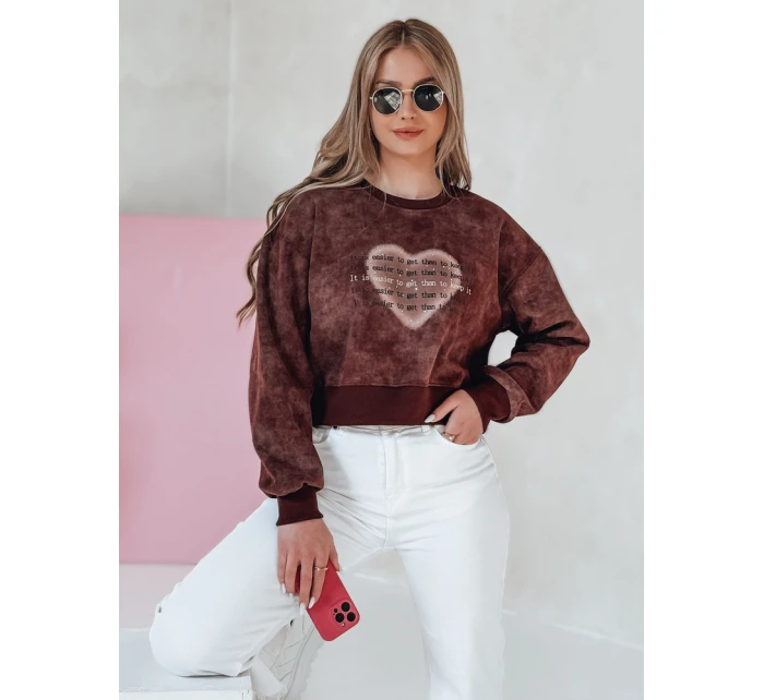 Dámská oversize mikina se srdcem DESSER vínová FashionStreet BY1463