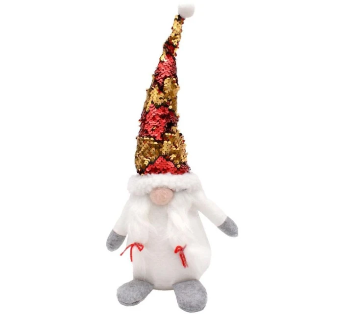 DEKORATIVNÍ TRPASLÍK S KOUZELNÝMI FLITRY 35CM BÍLÝ